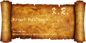 Kropf Róbert névjegykártya